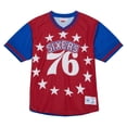 thumbnail image 2 of Men's Mitchell & Ness  Red Philadelphia 76ers Jumbotron 3.0 Mesh V-Neck T-Shirt, 2 of 3