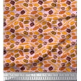 thumbnail image 1 of Soimoi Viscose Chiffon Fabric Pretzels,Cupcake & Baguette Food Print Sewing Fabric Yard 42 Inch Wide, 1 of 1