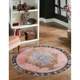 thumbnail image 2 of Traditional Rine Collection Area Rug 7'7" Round - Pink, 2 of 5