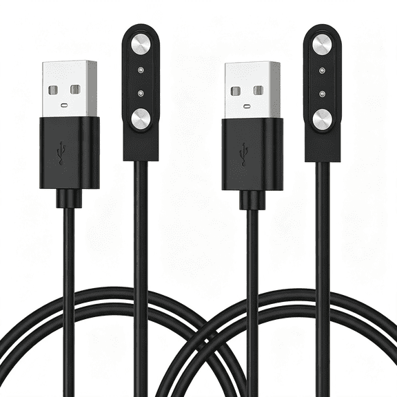 GJX 2Pack for Smart Watch Charger Cable,3.3Ft Magnetic Usb Charging Cable for Smart Watch (2 Pin Spacing 4Mm),2Pack Smart Watch Charger