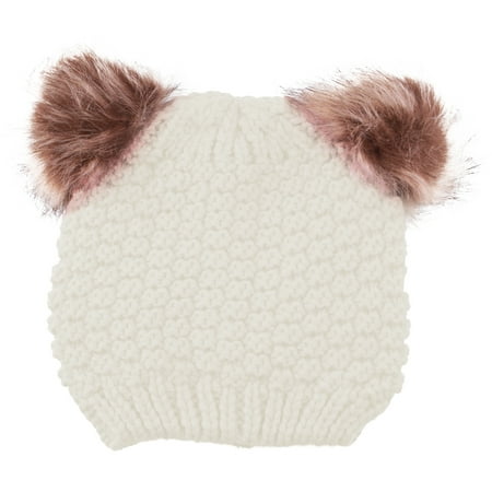 Enimay Kids Baby Toddler Cable Knit Children’s Pom Winter Hat Beanie Beige One Size