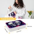 thumbnail image 5 of Skull Elegant PU Leather Jewelry Box with Removable Compartment, Portable Earring Organizer, Necklace Organizer, and Decorative Box, 5 of 6