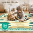 thumbnail image 4 of ODIKA 9'x12' Washable Area Rug Non-Shedding, Easy Care Turtle Beachy Ocean Entry Themed Teal Bathroom Long Nautical Flowing Dynamic for Master Suite, California King, Under Bed, 4 of 7
