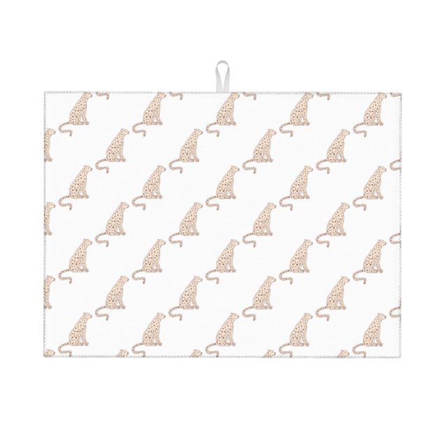 Fotbe Leopard Print Alfombrilla de Secado para Cocina con Estampado, 18x24 Pulgadas