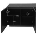 thumbnail image 4 of Lunale 47.24" Carved Line 3 Door Storage Cabinet with LED, Sideboard Buffet Cabinet for Living Room, Black, 4 of 7