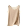 thumbnail image 2 of Plus Size Tank Tops for Women Solid Color Slim Suspender Round Neck Casual Top Khaki M, 2 of 6