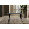 thumbnail image 4 of LeisureMod Modern Dining Table with 62" Rectangular Sintered Stone or Glass Wide Tabletop and Steel Legs Seats 6-8 People for Home, Kitchen, or Dining Room Krevor Series in Medium Grey, 4 of 11