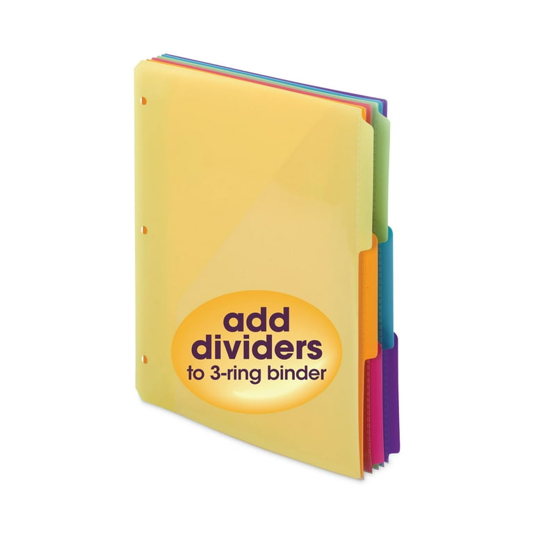 Three-Ring Binder Poly Index Dividers with Pocket, 9.75 x 11.25, Assorted Colors, 30/Box Three-Ring Binder Poly Index Dividers with Pocket, 9.75 x 11.25, Assorted Colors, 30/Box