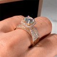 thumbnail image 4 of 925 Sterling Silver Shiny Full Diamond Gemstone Ring Cubic Zirconia Rings CZ Diamond Multi Row Ring Eternity Engagement Wedding Band Ring for Women (US Code 6), 4 of 5