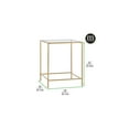 thumbnail image 3 of mDesign Glass Top Side/End Table - Small Minimalistic Square Geometric Accent Metal Nightstand Furniture for Living Room, Dorm, Home Office, and Bedroom - Soft Brass, 3 of 7
