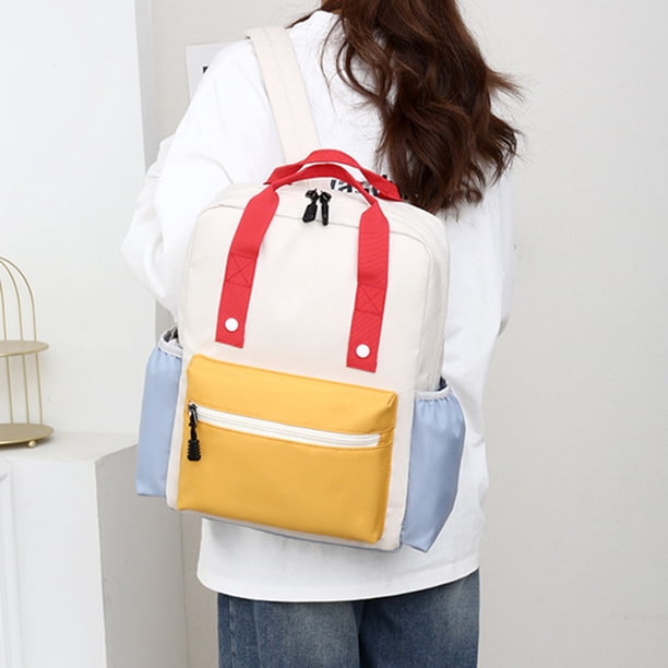 Mochila de gran capacidad, bandolera doble, compartimento para portátil resistente al agua (1 unidad), ideal para desplazamientos, estudios y estudiantes universitarios. Aestivo | Blanco |