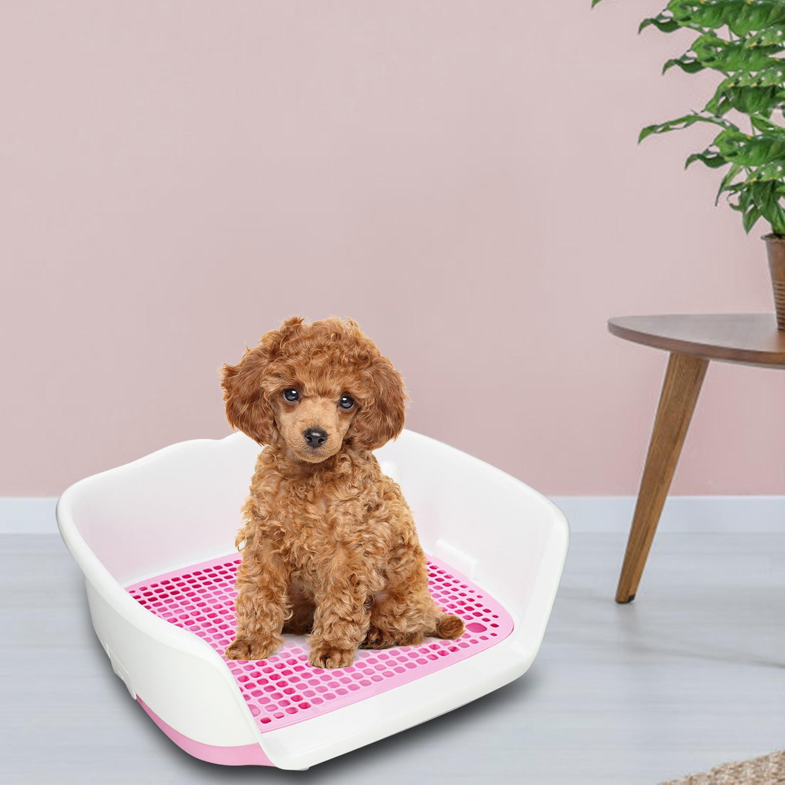 Indoor Dog Potty Tray for Small and Medium Dogs Mesh Dog Toilet for Cats Hamster white pink Walmart
