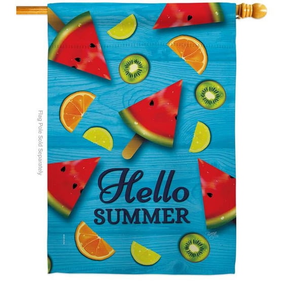 Breeze Decor H117081-BO Summer Fruits Food Fruit 28 x 40 in. Double-Sided Decorative Vertical House Flags for Decoration Banner Garden Yard Gift