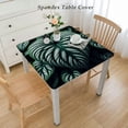 thumbnail image 2 of COMIO Tropical Monstera LeavesGreen Leaves Summer Leaf Hawaii Waterproof Square Tablecloth White, 2 of 7