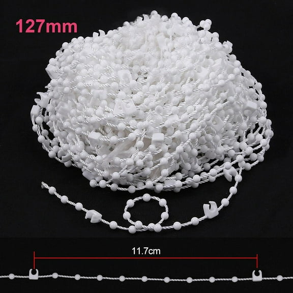 89mm/127mm 20 Metres Vertical Blind Bottom Slat Link Chain Cord Parts White