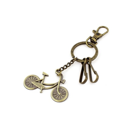 - Metal Bicycle Shaped Pendant Swivel Lobster Clasp Keychain Keyring Bronze Tone
