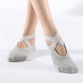 thumbnail image 2 of Babcutegg Pilates Socks for Women Athletic Wear Gym Wear with Straps Yoga Non-Slip Comfortable and Breathable Womens Athletic Wear Gray Size Free Size, 2 of 6