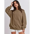 thumbnail image 2 of Womens Oversized Sweatshirt Crewneck Loose fit Long Sleeve Fleece Pullover 2023 Fall Casual Clothes Hoodie Top, 2 of 13