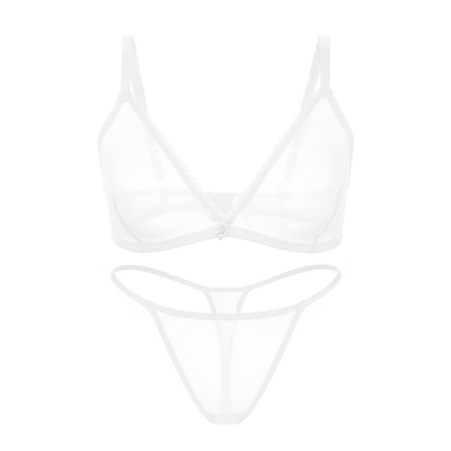 Varsbaby Ensemble Soutien-Gorge Sans Armatures et Lingerie String pour Femmes