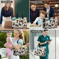 thumbnail image 6 of Canvas Tote Bag for Women with Compartments, Large Cute Cow Chechered Teacher Student Shoulder Bag Nurse Purses Crossbody Bags Work Laptop Book Bag Satchels Handbags, 6 of 6