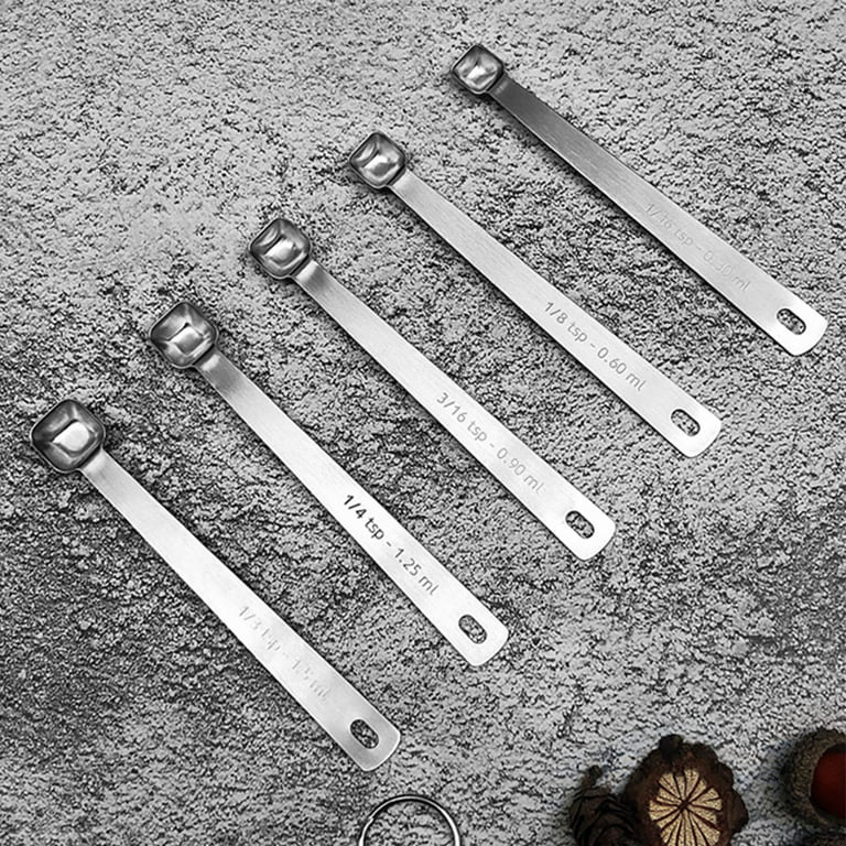 Machinehome 5pcs Small Measuring Spoons Stainless Steel Seasoning