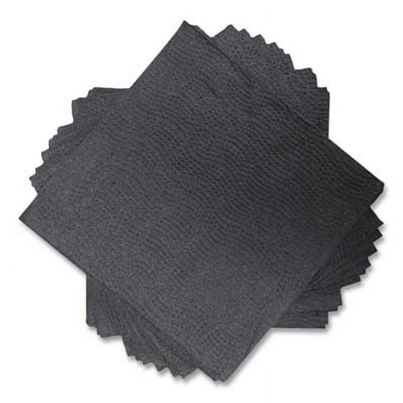 9 in. x 9.5 in. 2-Ply Morsoft Beverage Napkins - Black (1000/Carton)