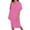 Hot Pink, variant on Ahuyic Summer Plus Size Dress For Women, Womens Short Sleeve V-Neck Casual Dress, Womens Casual Solid Color V Neck Short-sleeved Casual Dress