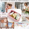 thumbnail image 4 of Soda Candy Initial Clear Makeup Bag Personalized Preppy Cosmetic Bag Travel Toiletry Bag Waterproof PU Large Make up Pouch Bag for Purse Birthday Xmas Gift Cute Stuff for Women, Pink, I, 4 of 7