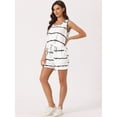 thumbnail image 2 of DARING DIVA Women's 2-Piece Round Neck Sleeveless Shirt Shorts Pajama Set XS White, 2 of 6