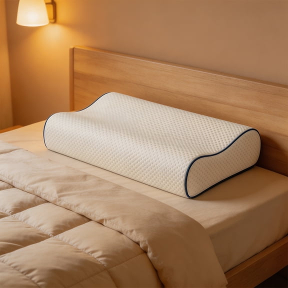 CaiTeLin Extra Large Slow Foam Pillow, Orthopedic Cervical Neck Support, Soft Comfortable Bed Cushion For Side Back Stomach Sleepers Washable Home