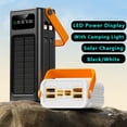 thumbnail image 2 of Misty 80000mAh Solar Power Bank External Battery Backup Charger Built-in Cables &LED Flashlight White, 2 of 6