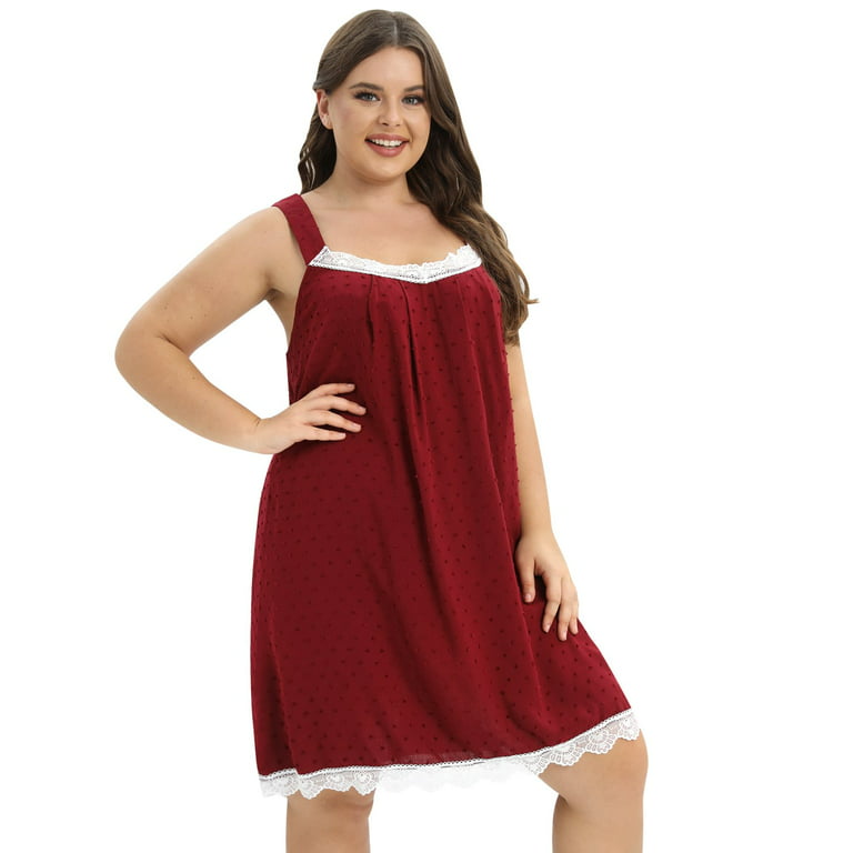 Sunsent Womens Sleeveless Nightgowns Plus Size Night Dress Nightgown Comfy  Sleepwear Dress Lightweight Night Gown XL-4XL