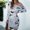 White, variant on mtvxesu Young Adult Dresses, Women's Summer Fashion Casual Round Neck Ink Printing Long Sleeve Dress Midi Dresses