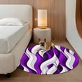 thumbnail image 3 of Purple White Moire Round Area Rug 7 FT, Non Slip Living Room Area Carpet, Modern Abstract Art Washable Soft Circular Rug Non-Shedding Floor Carpet for Bedside Office Play Room Classroom, 3 of 9