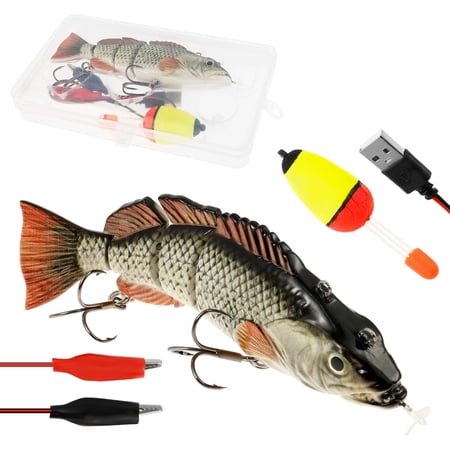 Threns Electric Robotic Fishing Lure USB Rechargeable Robotic Swimming Fishing Lure Multi Jointed Swimbait for Freshwater and Saltwater