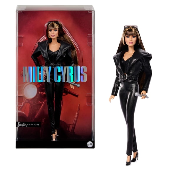 Barbie Signature Miley Cyrus Collectible Doll in Faux Leather 2-Piece Outfit with Heels