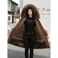 thumbnail image 3 of Ladies long down cotton winter warm jacket coat with detachable plush lining, 3 of 4