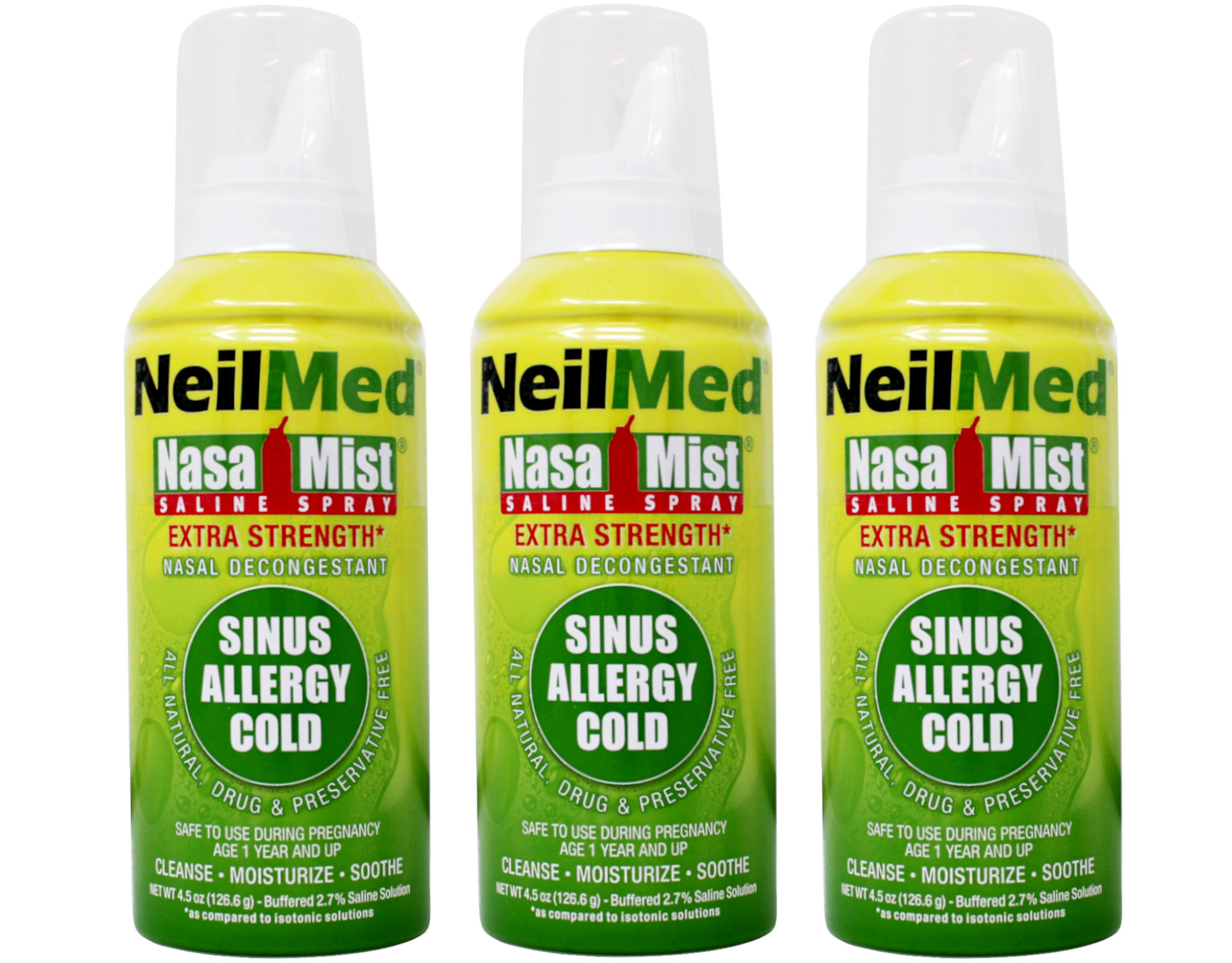 3 Pack - NeilMed Hypertonic NasaMist Saline Spray 2.7 % Extra Strength 4.5 oz