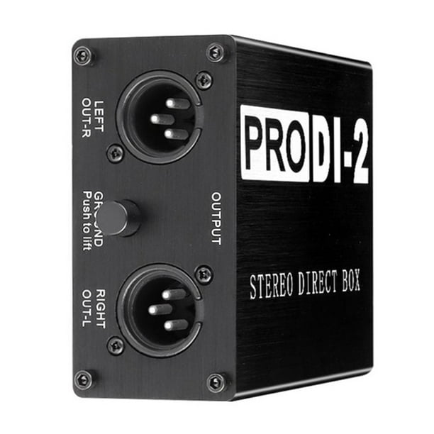 Caja Directa EstéReo Pasiva Prodi-2, Caja DI De Audio, Caja De InyeccióN Directa, Convertidor De Audio De 2 Canales DI Para Bajo Y Guitarra De Bajo Ruido