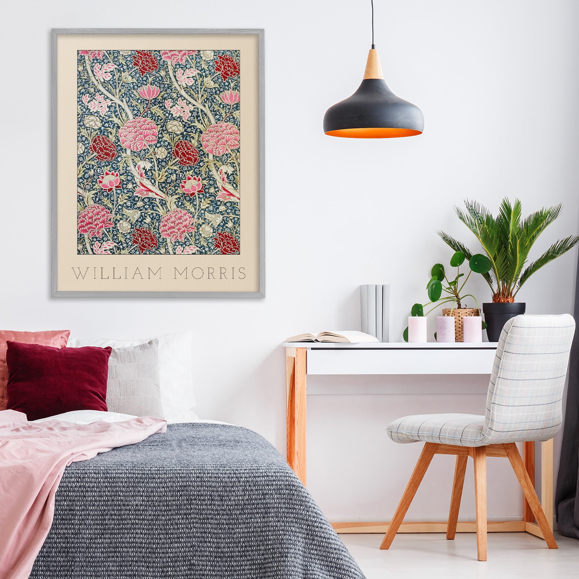 Stupell Industries Ornate Intertwined Flower Classic Gray Framed Giclee Art, design by Lil' Rue