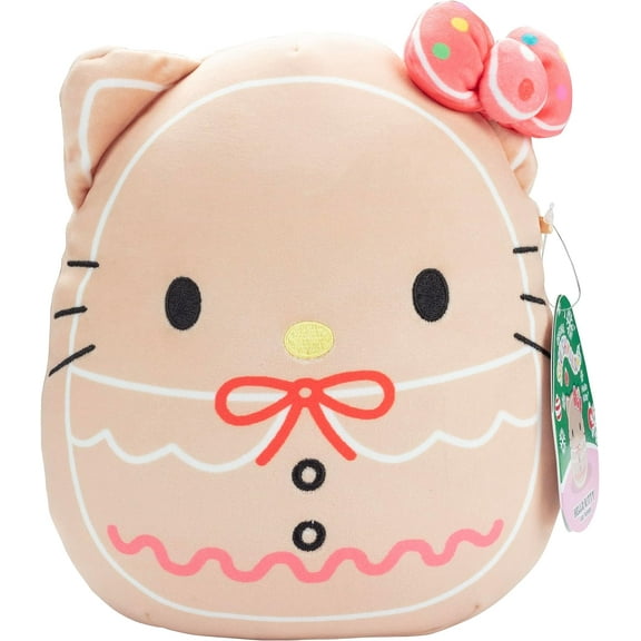 Squishmallows Original 8-Inch Hello Kitty Gingerbread Official Jazwares Plush - Collectible Soft & Squishy Sanrio Stuffed Animal Toy - Gift for Kids, Girls & Boys