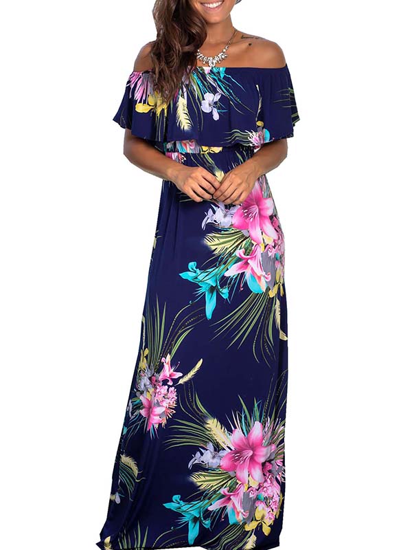 Womens Summer Floral Off The Shoulder Dresses Walmart Canada