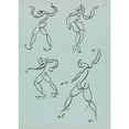 thumbnail image 2 of Henri Gaudier-Brzeska 11x14 Black Ornate Wood Framed Double Matted Museum Art Print Titled: Four Studies of Dancing Figures (1910 - 1915), 2 of 5
