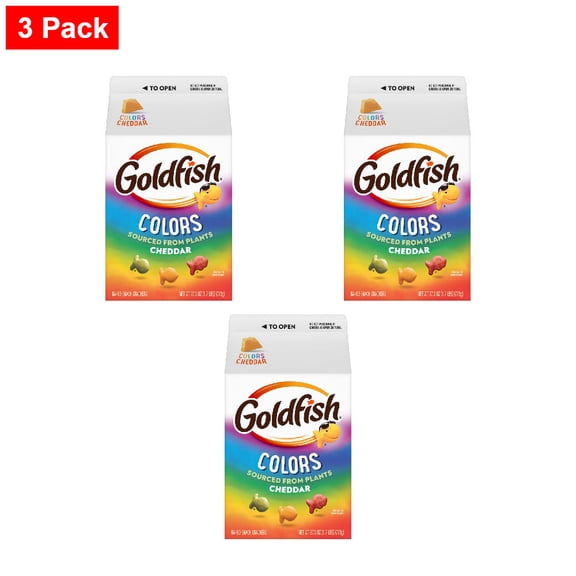 Goldfish Colors Cheddar Cheese Crackers 27.3 oz - 3 Pack