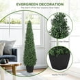 thumbnail image 5 of 3/4/5 FT Artificial Boxwood Topiary Trees,2Pack Faux Topiaries Tree Potted Boxwood Tree Cone Topiary Artificial Plant Shrub for Front Porch Home Office Decor, 5 of 8