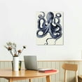 thumbnail image 3 of Acheng Blue Octopus Bathroom Wall Art Decor, Ocean Life Theme Bathroom Decor Wall Art Framed Beach Canvas Wall Art Prints,Ready To Hang Animal Pictures Posters for Bathroom, Farmhouse 12x16 in, 3 of 5