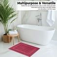 thumbnail image 5 of Bath Mat Floor Towel Set - Absorbent Cotton Hotel Spa Shower/Bathtub Mats [Not a Bathroom Rug] (Burgandy, 2 Pack (22"x34")), 5 of 6