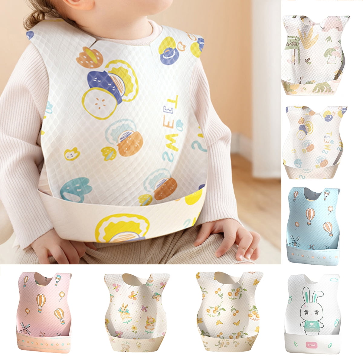 Travelwant 20Pcs/Box Disposable Bibs, Baby Bibs for Girls and Boys