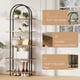 thumbnail image 4 of 5 niveles industrial metal arch estante con abiertos y adjustable feet - sturdy almacenamiento organizer para sala de estar, dormitorio, o oficina en casa (negra y brown), 4 of 7