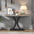 thumbnail image 4 of Tribesigns Industrial Console Tables, 40" Narrow sofa Entryway Tables with Geometric Base for Living Room, Hallway and Foyer,Gray and Black, 4 of 8